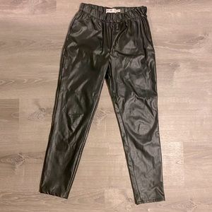 ICHI faux leather pants